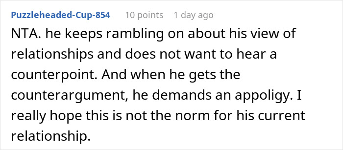 Comment discussing a toxic man venting about traditional wives and reacting negatively to challenges in his logic. Comment discussing a toxic man venting about traditional wives and reacting negatively to challenges in his logic.