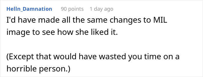 Commenter discussing MIL’s plan to make bride look ugly in wedding illustration backfiring after artist noticed changes. Commenter discussing MIL’s plan to make bride look ugly in wedding illustration backfiring after artist noticed changes.