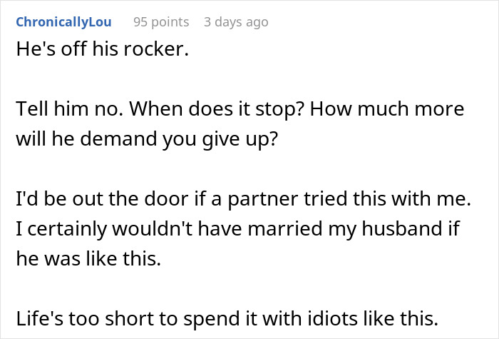 Alt text: Screenshot of online comment reacting to man shaming girlfriend for loving fiction and calling it make-believe lowering IQ