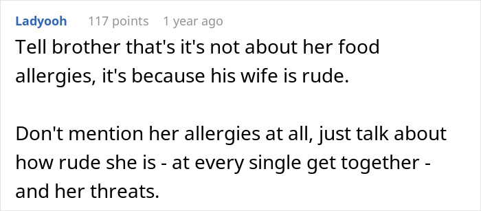 Comment discussing family dynamics and rude behavior related to allergies and threats to pull grandkids away. Comment discussing family dynamics and rude behavior related to allergies and threats to pull grandkids away.