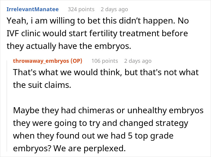 Couple discussing fertility treatment and decision about embryos after revealing friend&rsquo;s true colors in lawsuit debate.