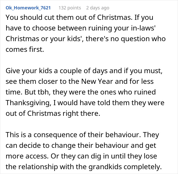 Text post about family conflicts during Christmas involving grandma turning celebrations into competitions and gifts being blocked. Text post about family conflicts during Christmas involving grandma turning celebrations into competitions and gifts being blocked.