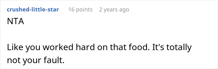 Comment on a forum post about a family upset over a vegetarian host not preparing ham for Christmas dinner. Comment on a forum post about a family upset over a vegetarian host not preparing ham for Christmas dinner.