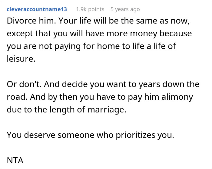 Comment suggesting divorce over a husband choosing his best mate over wife, emphasizing need for prioritization in marriage. Comment suggesting divorce over a husband choosing his best mate over wife, emphasizing need for prioritization in marriage.