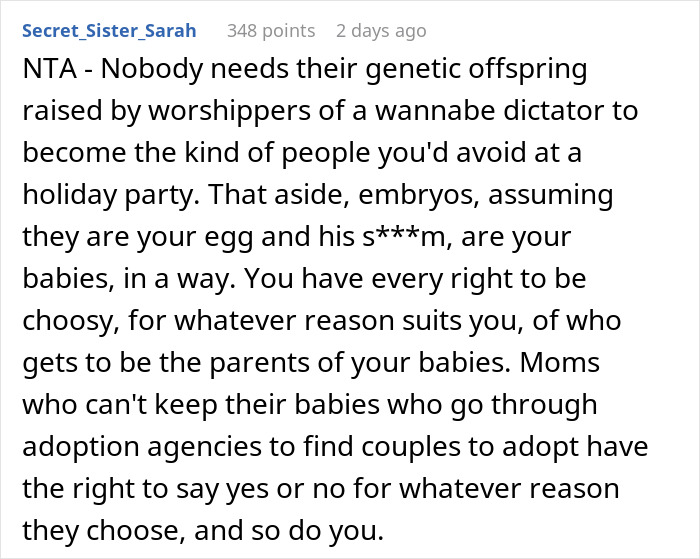 Couple discussing decision to destroy embryos after discovering friend's true colors in a heartfelt online conversation.