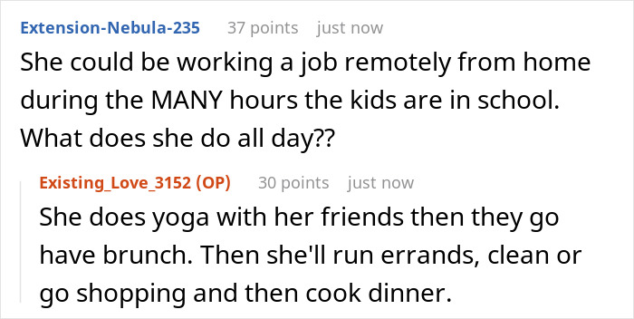 Online discussion about SAHM feeling poor despite receiving $1K/month as fun money from husband. Online discussion about SAHM feeling poor despite receiving $1K/month as fun money from husband.