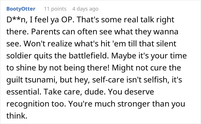 Screenshot of a social media comment discussing how a woman doesn’t see her daughter’s efforts, blinded by son’s flowers. Screenshot of a social media comment discussing how a woman doesn’t see her daughter’s efforts, blinded by son’s flowers.