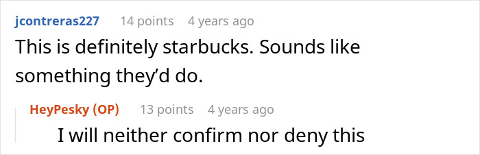 Screenshot of a Reddit comment discussing a manager forcing a coffee shop worker to follow rules, leading to a backfire. Screenshot of a Reddit comment discussing a manager forcing a coffee shop worker to follow rules, leading to a backfire.