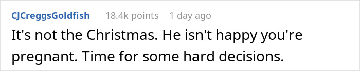 Screenshot of a social media comment reacting to a man upset about his girlfriend's pregnancy announcement before age 30. Screenshot of a social media comment reacting to a man upset about his girlfriend's pregnancy announcement before age 30.