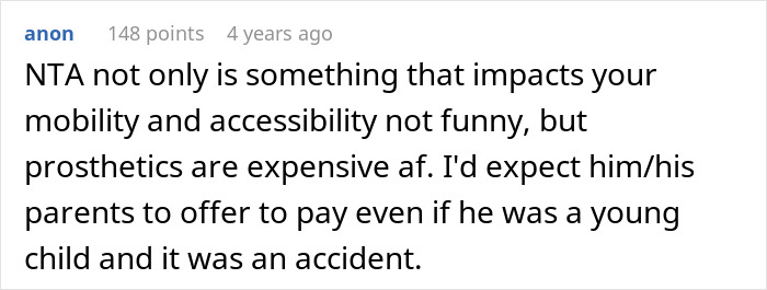 Screenshot of a Reddit comment discussing the consequences of a cruel prank and responsibility for payment. Screenshot of a Reddit comment discussing the consequences of a cruel prank and responsibility for payment.