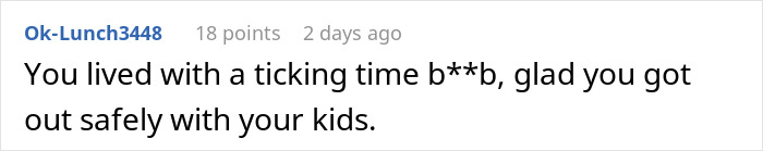 Screenshot of an online comment about a woman struggling with stepdaughter’s behavior and in-laws’ impact on her leaving husband. Screenshot of an online comment about a woman struggling with stepdaughter’s behavior and in-laws’ impact on her leaving husband.