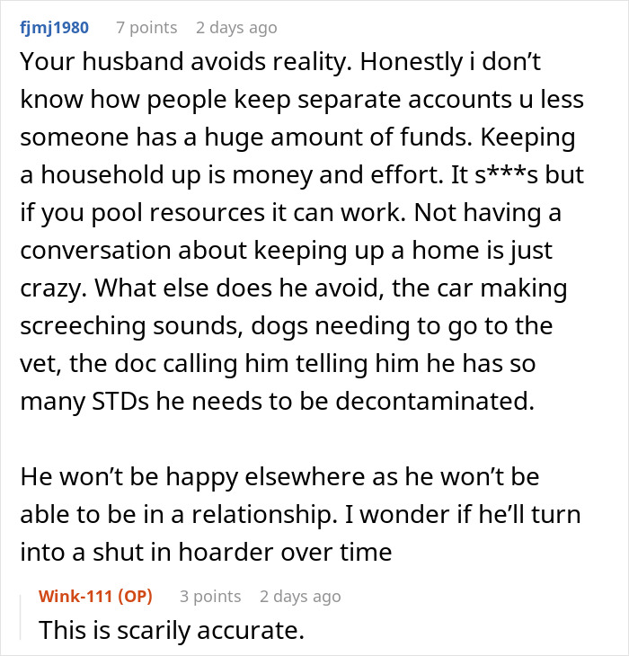 Screenshot of a forum discussing the reality check a woman faces after regretting her divorce and relationship challenges.