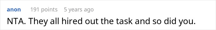 Online comment discussing task delegation, highlighting office potluck store bought dessert drama in a casual forum setting. Online comment discussing task delegation, highlighting office potluck store bought dessert drama in a casual forum setting.
