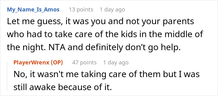 Reddit screenshot about an exhausted teen kept awake by autistic siblings' screaming