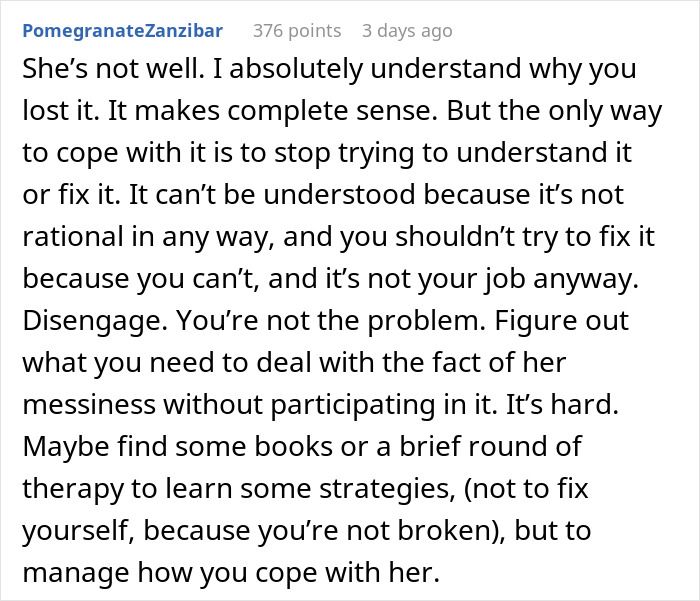 Alt text: Text discussing coping strategies after a woman was hospitalized due to family intervention over her obsession with brother. Alt text: Text discussing coping strategies after a woman was hospitalized due to family intervention over her obsession with brother.