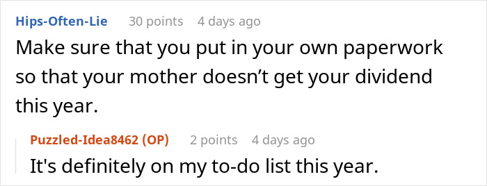 Screenshot of a Reddit conversation about a teen’s missing $30k and vague answers from her mom. Screenshot of a Reddit conversation about a teen’s missing $30k and vague answers from her mom.