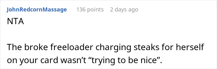 Screenshot of a Reddit comment discussing a mom accused of embarrassing son’s girlfriend who offered to cook meals. Screenshot of a Reddit comment discussing a mom accused of embarrassing son’s girlfriend who offered to cook meals.
