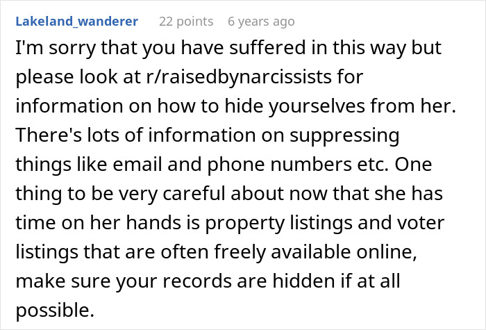 Screenshot of a Reddit comment advising caution about hiding personal information from an unhinged MIL seeking revenge over a promotion. Screenshot of a Reddit comment advising caution about hiding personal information from an unhinged MIL seeking revenge over a promotion.