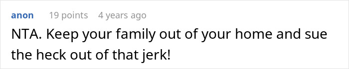 Screenshot of a forum comment discussing a man demanding his cousin pay for a cruel prank and the aunt’s surprising reaction. Screenshot of a forum comment discussing a man demanding his cousin pay for a cruel prank and the aunt’s surprising reaction.