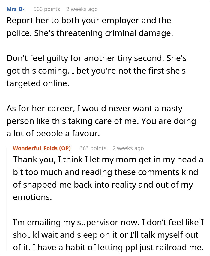 Screenshot of an online discussion about a woman putting a coworker on blast on social media and workplace consequences.