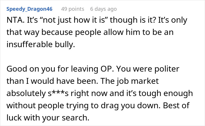 Commenter supporting guy leaving Christmas dinner over uncle's jokes, discussing embarrassment and family conflict online. Commenter supporting guy leaving Christmas dinner over uncle's jokes, discussing embarrassment and family conflict online.