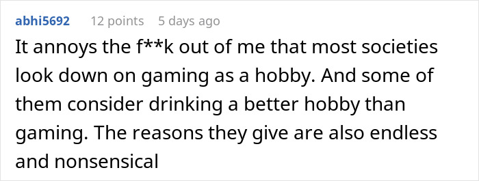 Comment expressing frustration about society looking down on gaming and considering it less ladylike as a hobby. Comment expressing frustration about society looking down on gaming and considering it less ladylike as a hobby.