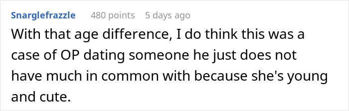 Comment on relationship ending as boyfriend’s passion for pastries leaves no room for woman, discussing age difference. Comment on relationship ending as boyfriend’s passion for pastries leaves no room for woman, discussing age difference.