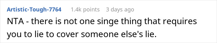 Screenshot of a Reddit comment discussing lying to please a fiancée in a complicated relationship situation. Screenshot of a Reddit comment discussing lying to please a fiancée in a complicated relationship situation.