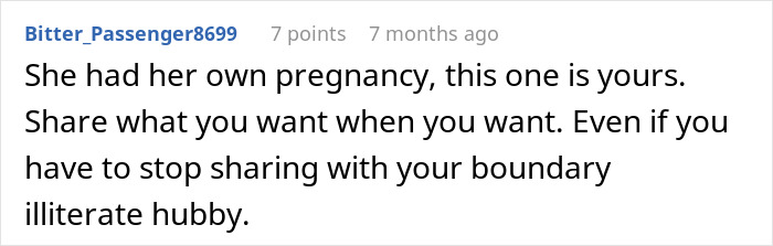 Screenshot of an online comment discussing a husband who won’t stand up to his mother and the wife’s frustration.