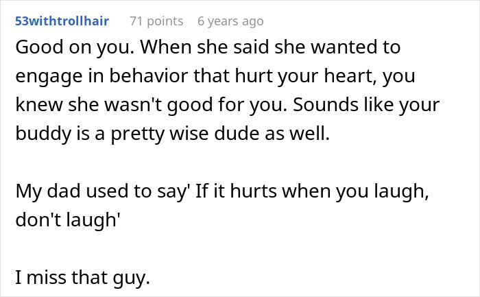 Screenshot of a Reddit comment discussing fiancée’s unexpected request months before wedding causing emotional distress. Screenshot of a Reddit comment discussing fiancée’s unexpected request months before wedding causing emotional distress.