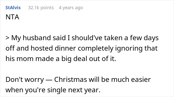 Text post from a forum where a woman discusses reheating pizza leftovers for her MIL who showed up unannounced for Christmas.