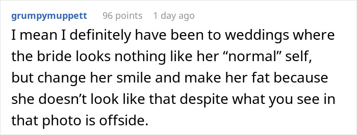 Comment discussing MIL’s plan to make bride look ugly in wedding illustration and artist noticing the change. Comment discussing MIL’s plan to make bride look ugly in wedding illustration and artist noticing the change.