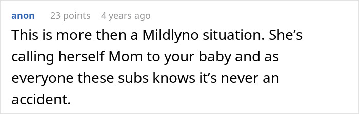 Comment explaining a mil-teach-toddler-mama-mother first name situation in an online discussion forum.