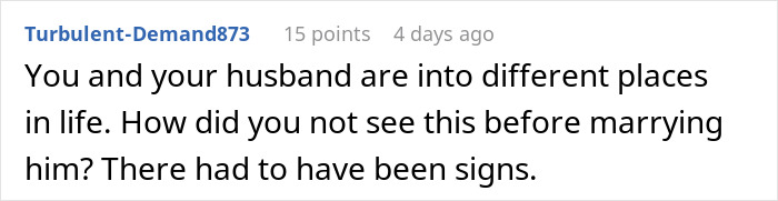 Screenshot of an online comment about relationship issues, referencing a woman shutting down boys’ nights after they go too far. Screenshot of an online comment about relationship issues, referencing a woman shutting down boys’ nights after they go too far.