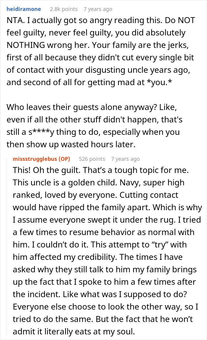 Commenter defending woman feeling like she ruined Thanksgiving after blowing up at family for leaving dinner early.