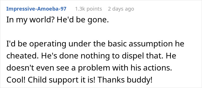 Screenshot of a social media comment about a woman rethinking her relationship after her boyfriend abandons her with a newborn. Screenshot of a social media comment about a woman rethinking her relationship after her boyfriend abandons her with a newborn.