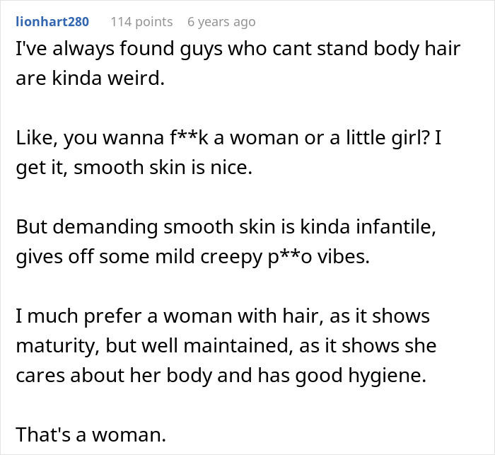 Online discussion about boyfriend demanding girlfriend to laser off all body hair sparks strong reactions.