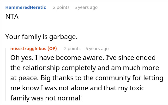 Screenshot of a woman feeling like she ruined Thanksgiving after blowing up at family for leaving dinner early.