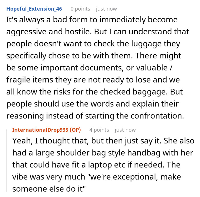 Entitled British woman becomes hostile over airline luggage policy, causing emotional distress to airline worker. Entitled British woman becomes hostile over airline luggage policy, causing emotional distress to airline worker.