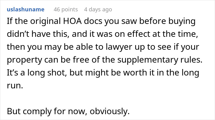 Comment discussing possible legal action after HOA fines woman for festive Christmas decorations and daily $100 penalty. Comment discussing possible legal action after HOA fines woman for festive Christmas decorations and daily $100 penalty.