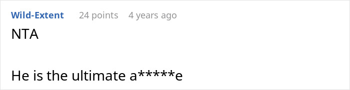 Screenshot of an online forum comment where a user calls someone an extreme insult in response to a cruel prank dispute. Screenshot of an online forum comment where a user calls someone an extreme insult in response to a cruel prank dispute.