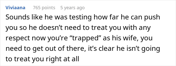 Comment explaining how a woman's marriage fell apart within two weeks after her husband ruined their wedding. Comment explaining how a woman's marriage fell apart within two weeks after her husband ruined their wedding.