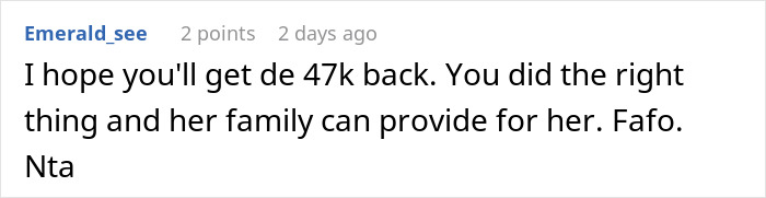 Comment text on a social forum discussing a marriage falling apart due to wife treating husband as ATM machine. Comment text on a social forum discussing a marriage falling apart due to wife treating husband as ATM machine.