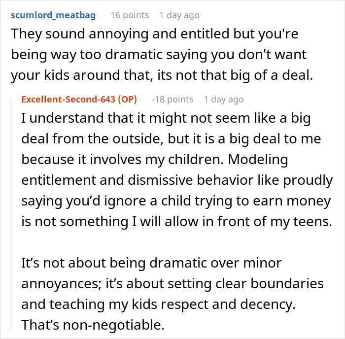 Reddit conversation about woman bending over backwards for boyfriend’s son and his girlfriend, feeling disrespected and disgusted.