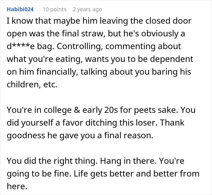 Online post shows a guy venting about closing closet door, his girlfriend publicly responds and ends their relationship. Online post shows a guy venting about closing closet door, his girlfriend publicly responds and ends their relationship.
