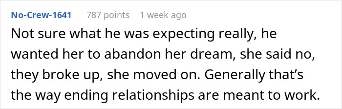 Guy Can't Believe GF Won't Abandon Her Dreams To Be With Him, Whines Even A Year After The Breakup Guy Can't Believe GF Won't Abandon Her Dreams To Be With Him, Whines Even A Year After The Breakup