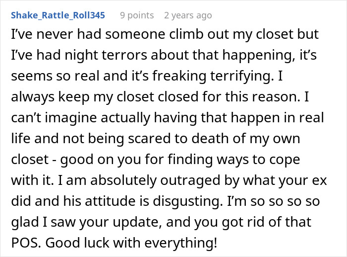 Online post showing a man venting about his girlfriend wanting the closet door closed before she publicly claps back and dumps him. Online post showing a man venting about his girlfriend wanting the closet door closed before she publicly claps back and dumps him.