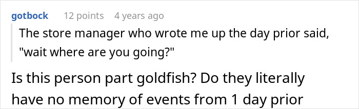 Text exchange showing a manager confronting a coffee shop worker who forgets prior instructions, leading to a backfire next day. Text exchange showing a manager confronting a coffee shop worker who forgets prior instructions, leading to a backfire next day.