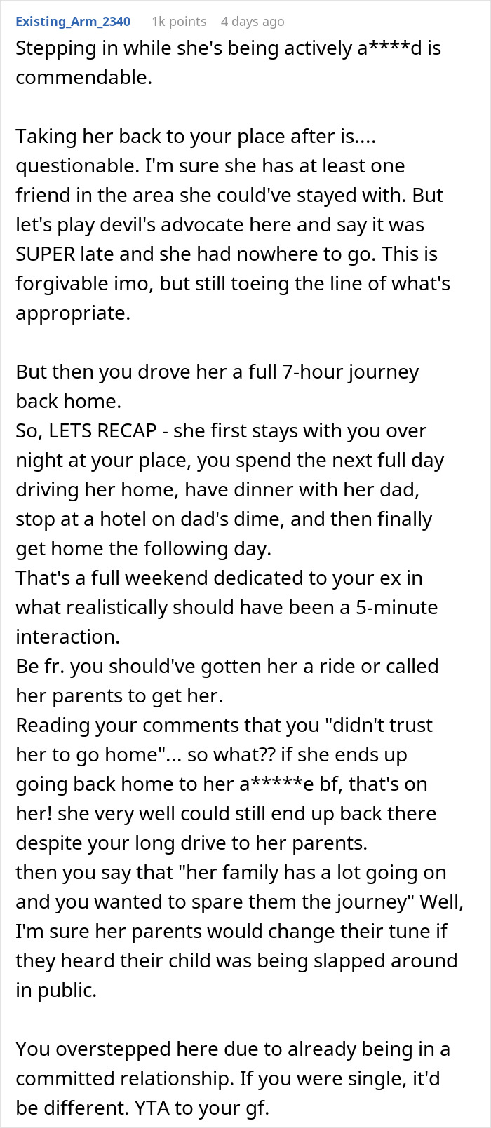 Man goes above and beyond for his ex girlfriend while current partner feels upset and confused about the situation Man goes above and beyond for his ex girlfriend while current partner feels upset and confused about the situation