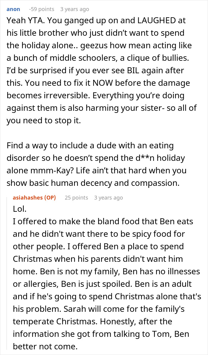 Online discussion about picky eater demanding brother’s in-laws change entire Christmas menu and facing backlash from family. Online discussion about picky eater demanding brother’s in-laws change entire Christmas menu and facing backlash from family.